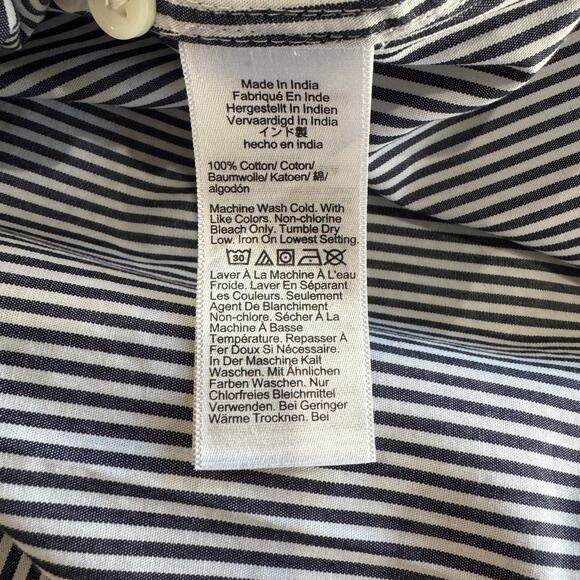 J. Crew Étienne Oversized Shirt Navy Striped Lightweight Oxford Size XS NEW NWT - Picture 10 of 12